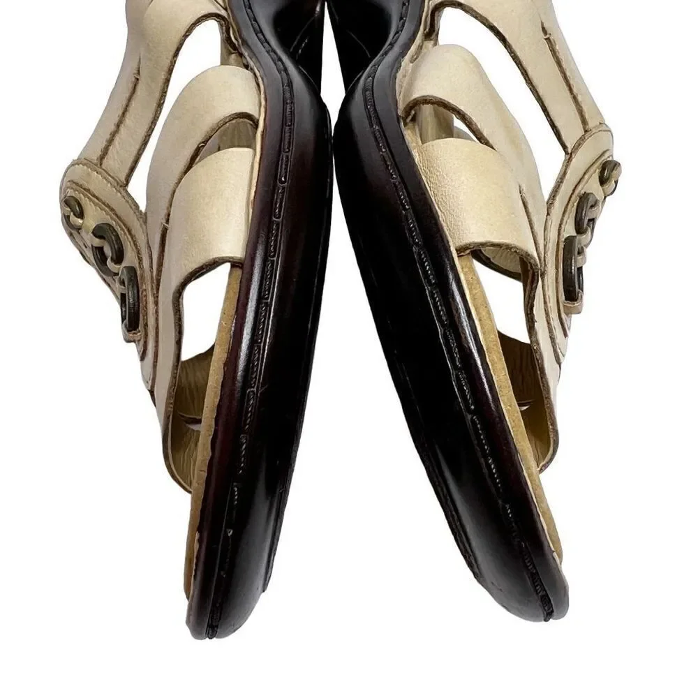 Clark’s bendable nude beige ina cherish leather sandals size 6